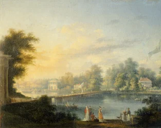 Gezicht op de Bolshaya Neva en de Stroganov Dacha, 1804